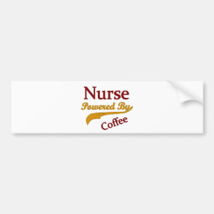 Krankenschwester angetrieben durch Kaffee Autoaufkleber