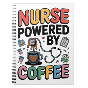 Krankenschwester angetrieben von Kaffee Notizblock
