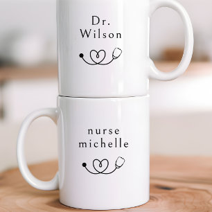 Krankenschwester Arzt Benutzerdefinierte minimal Kaffeetasse