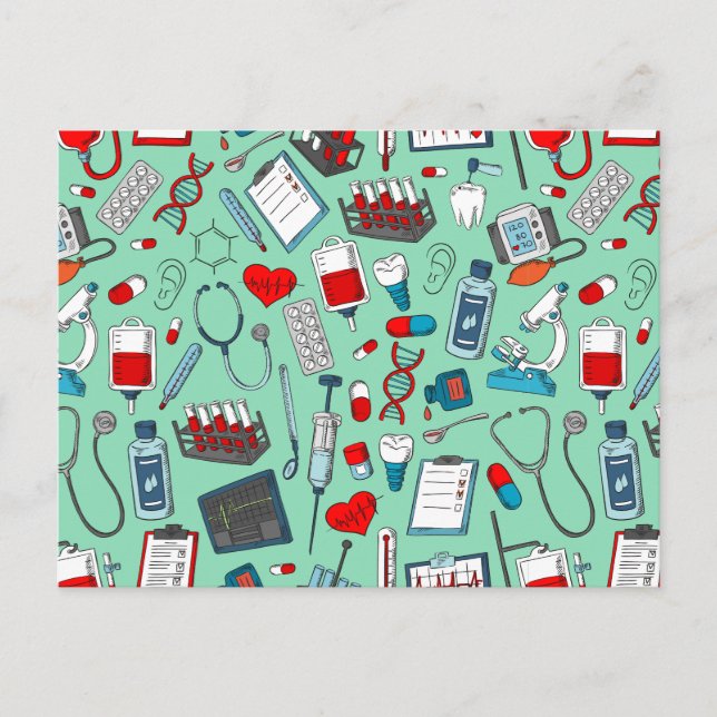 Krankenschwester, Arzt, medizinisches Berufliches  Postkarte (Vorderseite)