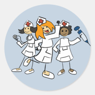 Krankenschwester-Aufkleber Runder Aufkleber