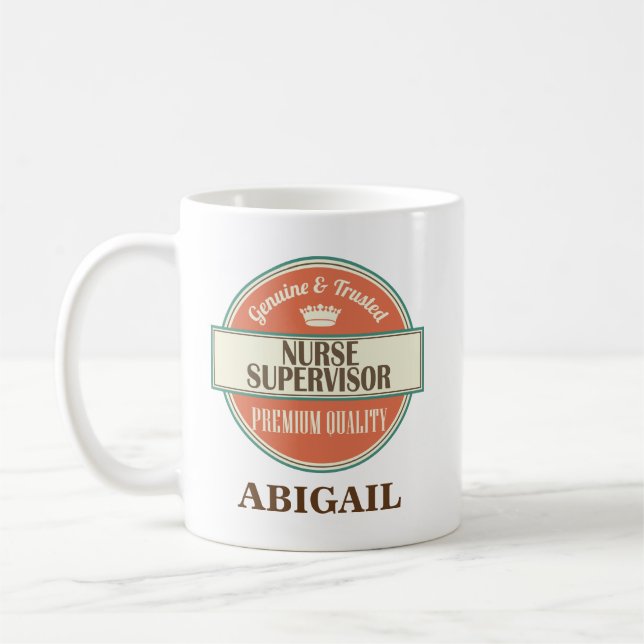 Krankenschwester-Aufsichtskraft-personalisiertes Kaffeetasse (Links)