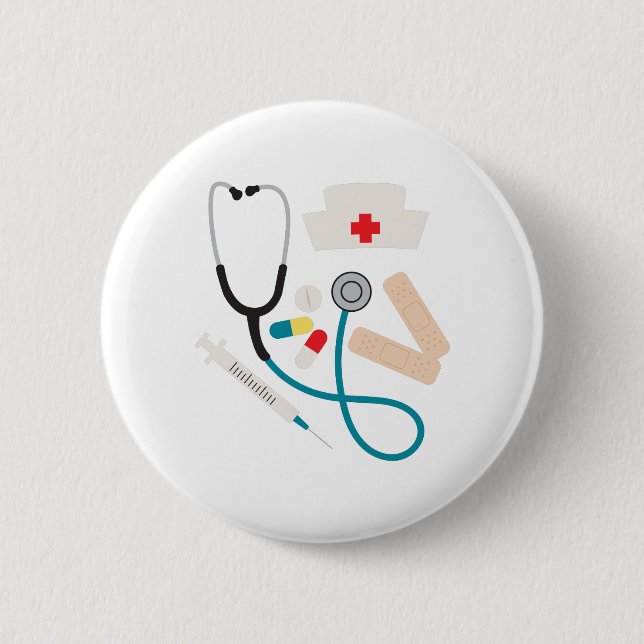Krankenschwester-Ausrüstung Button (Vorderseite)