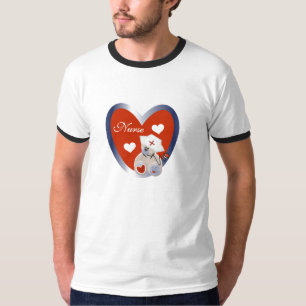 Krankenschwester-Bär mit Herz-T - Shirts und