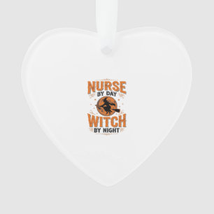 Krankenschwester bei Tag, Hexe bei Nacht Halloween Ornament