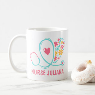 Krankenschwester benutzerdefinierter Name Geschenk Kaffeetasse