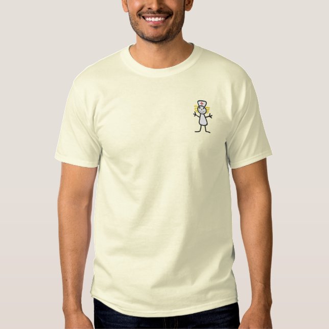 Krankenschwester Besticktes T-Shirt (Vorderseite)