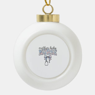 Krankenschwester Blumen-Schleife-Shirt-Design für  Keramik Kugel-Ornament