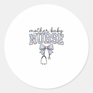 Krankenschwester Blumen-Schleife-Shirt-Design für  Runder Aufkleber
