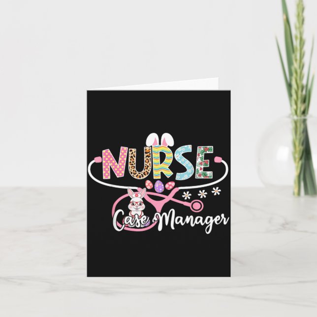 Krankenschwester Case Manager Osterhase Ei Stethos Karte (Vorderseite)
