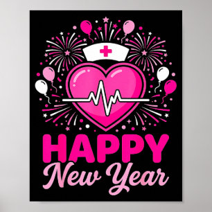 Krankenschwester-Crew Herzschlag Nye Countdown-Par Poster