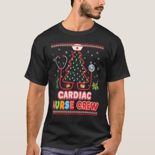 Krankenschwester-Crew-Weihnachtsbaum-Stethoskop-Pu T-Shirt