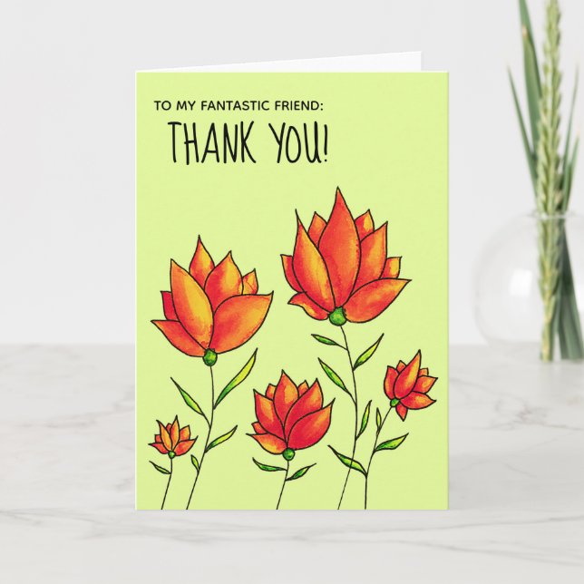 Krankenschwester Danke Blumenkarte Karte (Vorderseite)