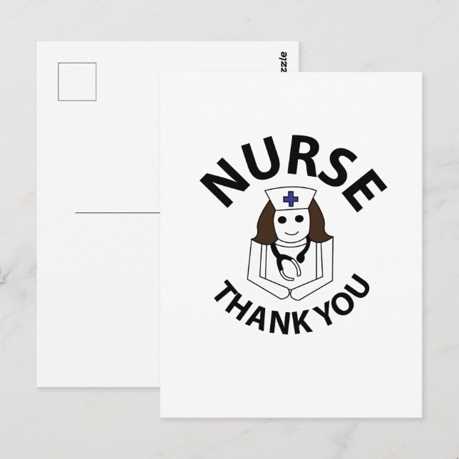 Krankenschwester danke Ihnen Nurse Postkarte (Vorne/Hinten)