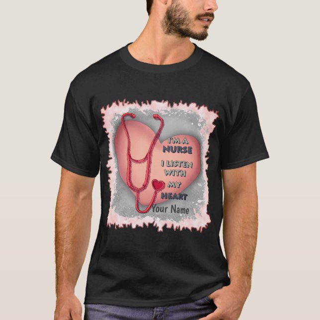 Krankenschwester des roten Herzens T-Shirt (Vorderseite)