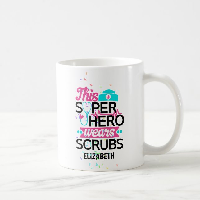 Krankenschwester - Dieser Superheld trägt Scrubs - Kaffeetasse (Rechts)