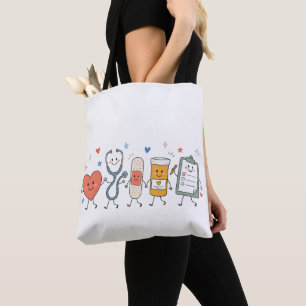 Krankenschwester Doodle Zurück zur Schule Geschenk Tasche