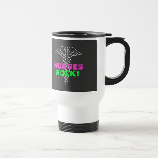 Krankenschwester-Felsen! Reise-Tasse in den hellen Reisebecher (Rechts)