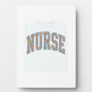 Krankenschwester Floral Varsity-Lettering-Shirt-De Fotoplatte