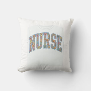 Krankenschwester Floral Varsity-Lettering-Shirt-De Kissen