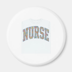 Krankenschwester Floral Varsity-Lettering-Shirt-De Magnet