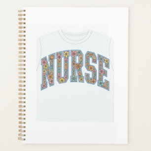 Krankenschwester Floral Varsity-Lettering-Shirt-De Planer