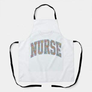 Krankenschwester Floral Varsity-Lettering-Shirt-De Schürze