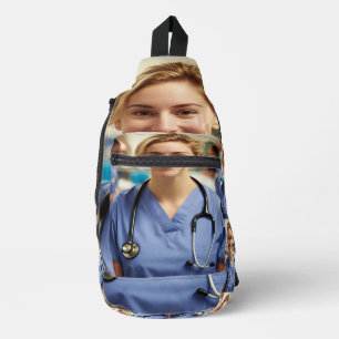Krankenschwester-Foto anpassen personalisieren Crossbody Bag