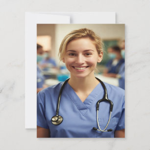 Krankenschwester-Foto anpassen personalisieren Mitteilungskarte