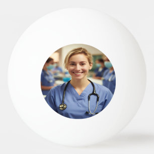Krankenschwester-Foto anpassen personalisieren Tischtennisball