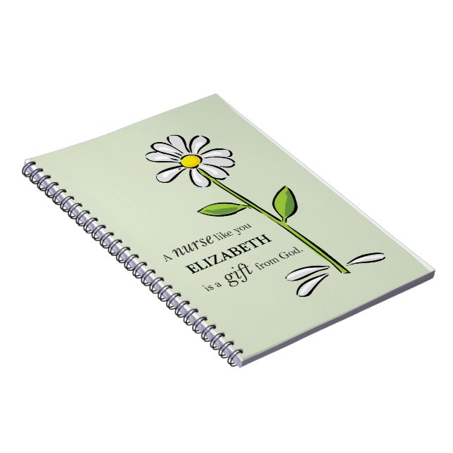 Krankenschwester Geburtstag Religious Green Daisy  Notizblock (Rechte Seite)