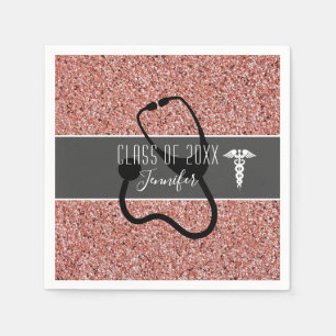 Krankenschwester Graduation Party Medical Rose Gol Serviette