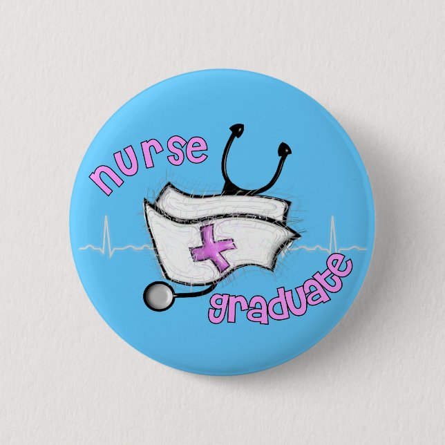 Krankenschwester-graduierte Geschenke (Kappen-und Button (Vorderseite)