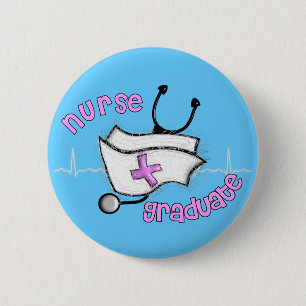 Krankenschwester-graduierte Geschenke (Kappen-und Button