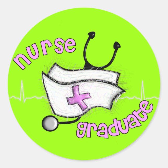 Krankenschwester-graduierte Geschenke (Kappen-und Runder Aufkleber (Vorderseite)