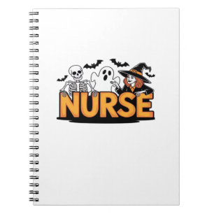 Krankenschwester - Halloween - mit Geist, Hexe und Notizblock