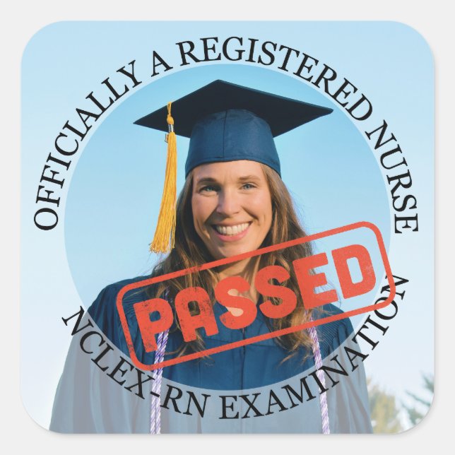 Krankenschwester hat nclex rn exam custom Foto 3"  Quadratischer Aufkleber (Vorderseite)