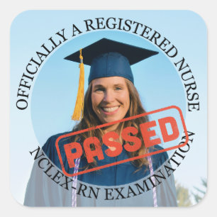 Krankenschwester hat nclex rn exam custom Foto 3" Quadratischer Aufkleber