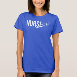 Krankenschwester Herz Stethoskop Minimalistischer T-Shirt