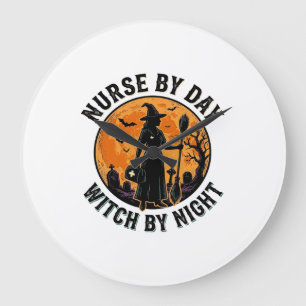 Krankenschwester Hexe Halloween Vintage Grusel Sch Große Wanduhr