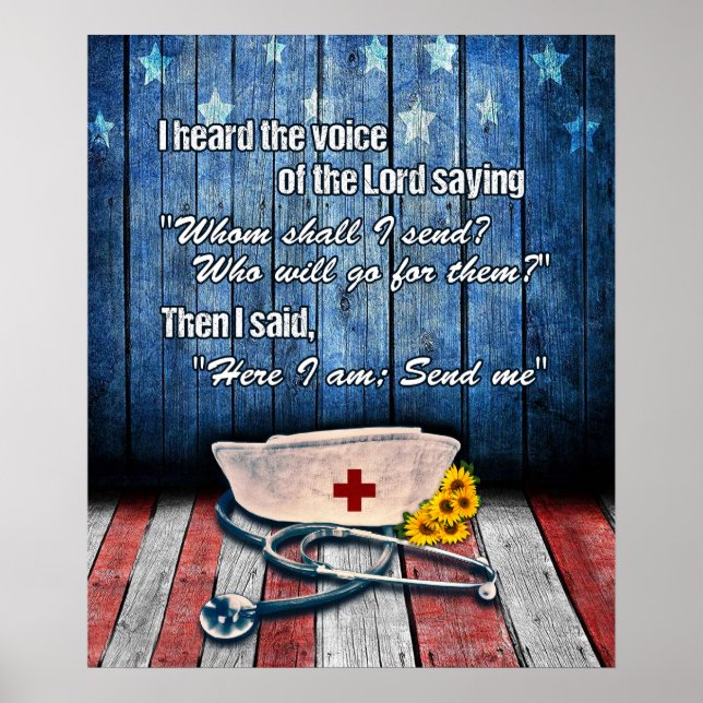 Krankenschwester hier bin ich; schicken Sie mir Mo Poster (Vorne)