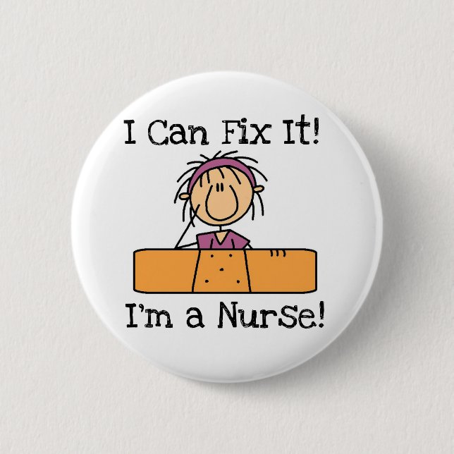 Krankenschwester I kann es regeln T - Shirts und Button (Vorderseite)