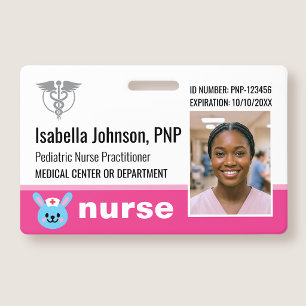 Krankenschwester ID-Ausweis Foto Logo Hase Rosa Pä Ausweis