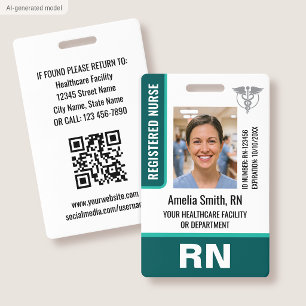 Krankenschwester-ID-Ausweis Foto-Logo RN Mitarbeit Ausweis