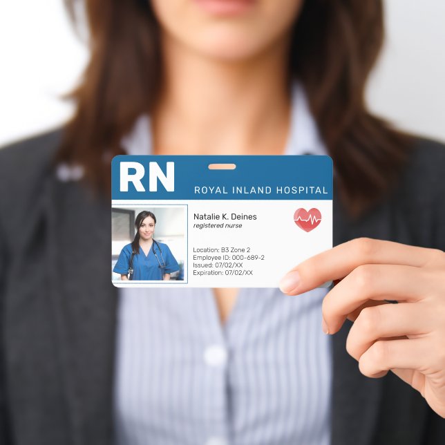 Krankenschwester-ID-Ausweis-Foto-QR-Code Modern Bl Ausweis (Präsentiert)