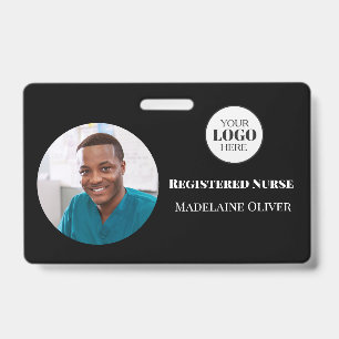 Krankenschwester ID Foto Schwarzes einfaches Logo  Ausweis