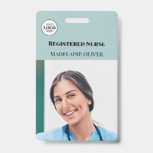 Krankenschwester ID Foto Teal Einfaches Logo Abzei Ausweis