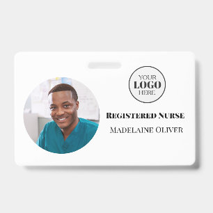 Krankenschwester ID Foto Weiß Einfaches Logo Abzei Ausweis