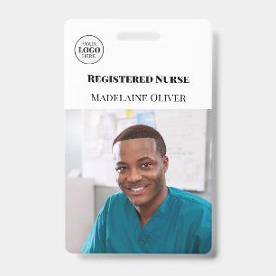 Krankenschwester ID Foto Weißes einfaches Logo Abz Ausweis