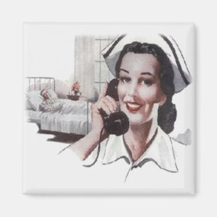 Krankenschwester im alten Krankenhaus auf dem Tele Magnet